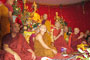 Over three hundred of Buddhist monks and members of Mahabodhi temple gathering to join the ritual. 
